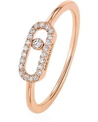 Messika - Pink Gold And Diamond Move Uno Ring - Lyst