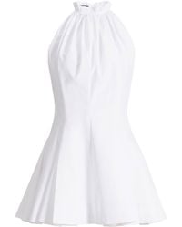 Balmain - Cotton Poplin Flared Mini Dress - Lyst