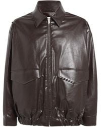 MM6 by Maison Martin Margiela - Faux Leather Bomber Jacket - Lyst