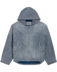 Balenciaga - Logo Embroidered Denim Jacket - Lyst