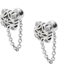Loewe - Sterling Bombé Anagram Chain Stud Earrings - Lyst