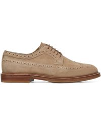 Brunello Cucinelli - Suede Longwing Loafers - Lyst