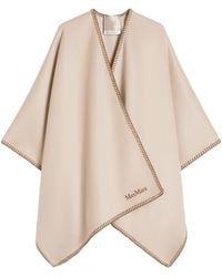 Max Mara - Virgin Wool Logo Cape And Belt - Lyst