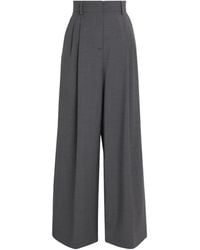 Weekend by Maxmara - Virgin Wool Wide-Leg Tailored Trousers - Lyst