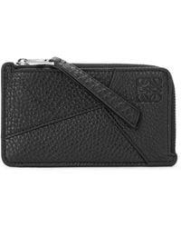Loewe - Grained Leather Puzzle Edge Card Holder - Lyst