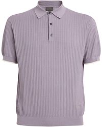 Emporio Armani - Patterned-Knit Polo Sweater - Lyst