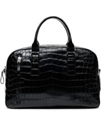 Tom Ford - Large Leather Croc-Embossed Victor Shoulder Bag - Lyst