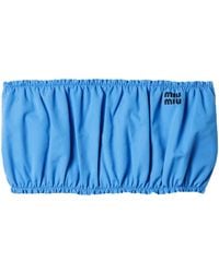 Miu Miu - Cotton Poplin Bandeau Top - Lyst