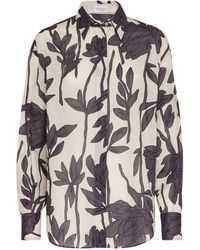 Brunello Cucinelli - Cotton Floral Print Shirt - Lyst