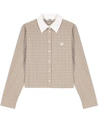 Maje - Cotton Check Shirt With Tie - Lyst