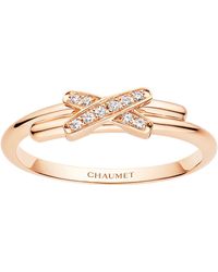 Chaumet - Rose And Diamond Jeux De Liens Ring - Lyst