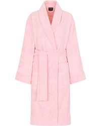 Dolce & Gabbana - Terry Cotton Dg Logo Robe - Lyst