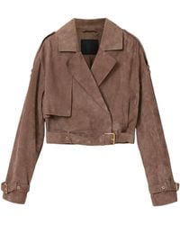 AllSaints - Goat Suede Ophelia Jacket - Lyst
