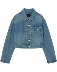 AllSaints - Blink Cropped Denim Jacket - Lyst