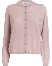 Johnstons of Elgin - Superfine Merino Argyle Cardigan - Lyst