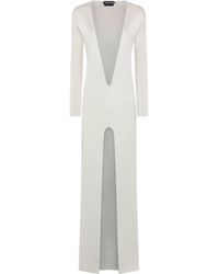 Tom Ford - Knitted Plunge-Neck Maxi Dress - Lyst