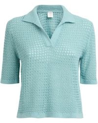 Eleventy - Silk Knitted Polo Shirt - Lyst