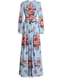 Dolce & Gabbana - Silk Bouquet Print Maxi Dress - Lyst