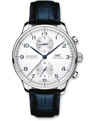 IWC Schaffhausen - Stainless Steel Portugieser Chronograph Watch - Lyst