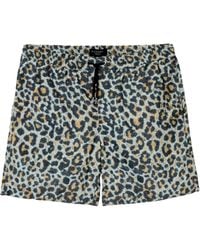 AllSaints - Leopard Print Silesia Swim Shorts - Lyst