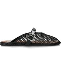 Alaïa - Patent Leather Fishnet Mules - Lyst