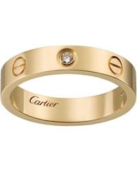 Cartier - Yellow Gold And Diamond Love Wedding Band - Lyst