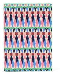 Smythson - Leather Harlequin Panama Passport Cover - Lyst