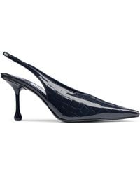 Jimmy Choo - Isa 80 Croc-Embossed Leather Slingback Pumps - Lyst