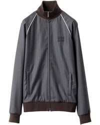 Miu Miu - Wool Pinstripe Bomber Jacket - Lyst