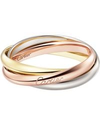Cartier - Small White, Yellow And Rose Gold Trinity Ring - Lyst