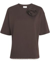 Claudie Pierlot - Cotton Floral-Appliqué T-Shirt - Lyst