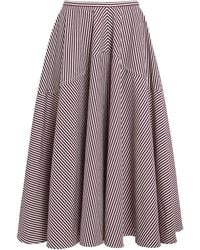 BITE STUDIOS - Organic Cotton Striped Maxine Midi Skirt - Lyst