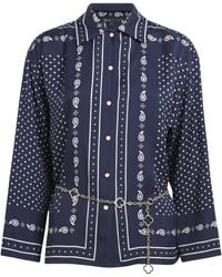 Maje - Printed Belted Shirt - Lyst