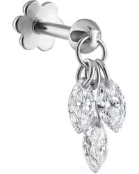 Maria Tash - Floating Diamond Plume Threaded Charm Earring - Lyst