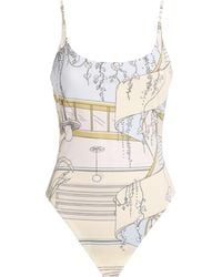 Tory Burch - Printed Low-Back Swimsuit - Lyst