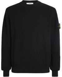 Stone Island - Cotton Rib-Knit Compass Sweater - Lyst