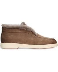 Santoni - Suede Fortune Ankle Boots - Lyst