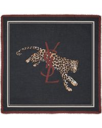 Saint Laurent - Leopard Print Scarf - Lyst
