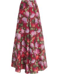 Carolina Herrera - Silk Floral Iris Trousers - Lyst