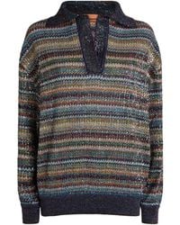 Missoni - Metallic Stripe Polo Shirt - Lyst