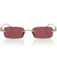 Gucci - Metal Rectangular Sunglasses - Lyst