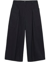 Loewe - Cotton-Silk Cropped Trousers - Lyst