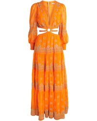 Alice + Olivia - Embellished Ruffled Patricia Maxi Dress - Lyst