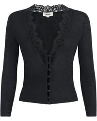 L'Agence - Lace-Trim Eluna Cardigan - Lyst