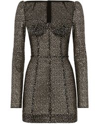 Dolce & Gabbana - Sequin-embellished Corset Mini Dress - Lyst