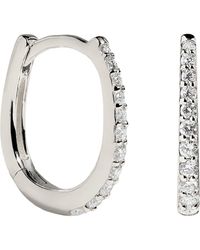 Astrid & Miyu - And Diamond Pavé Huggies - Lyst