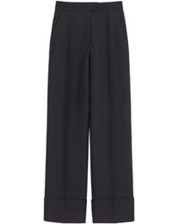 Valentino - Virgin Wool-Silk Trousers - Lyst
