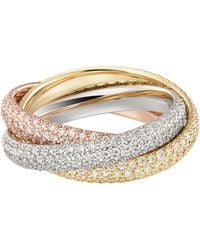 Cartier - Medium, Rose And Diamond Trinity Ring - Lyst