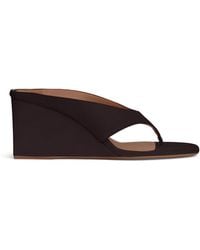 Alaïa - Suede Cube Wedge Sandals 75 - Lyst