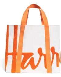 Harrods - Large Cotton Logo Tote Bag - Lyst